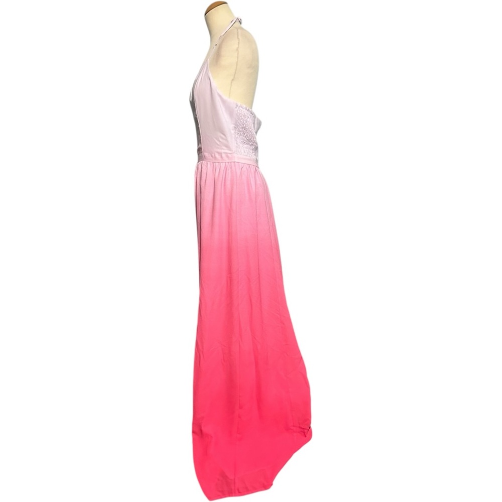 Express Ombre Dip Dye Halter Maxi Dress Pink Medium - Picture 4 of 6